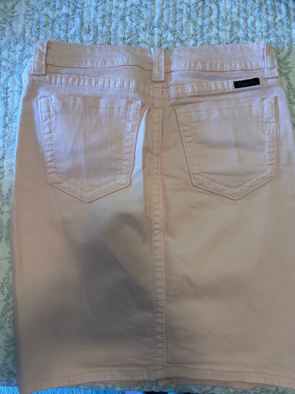 Miss Me Pastel Pink Denim Pencil Skirt